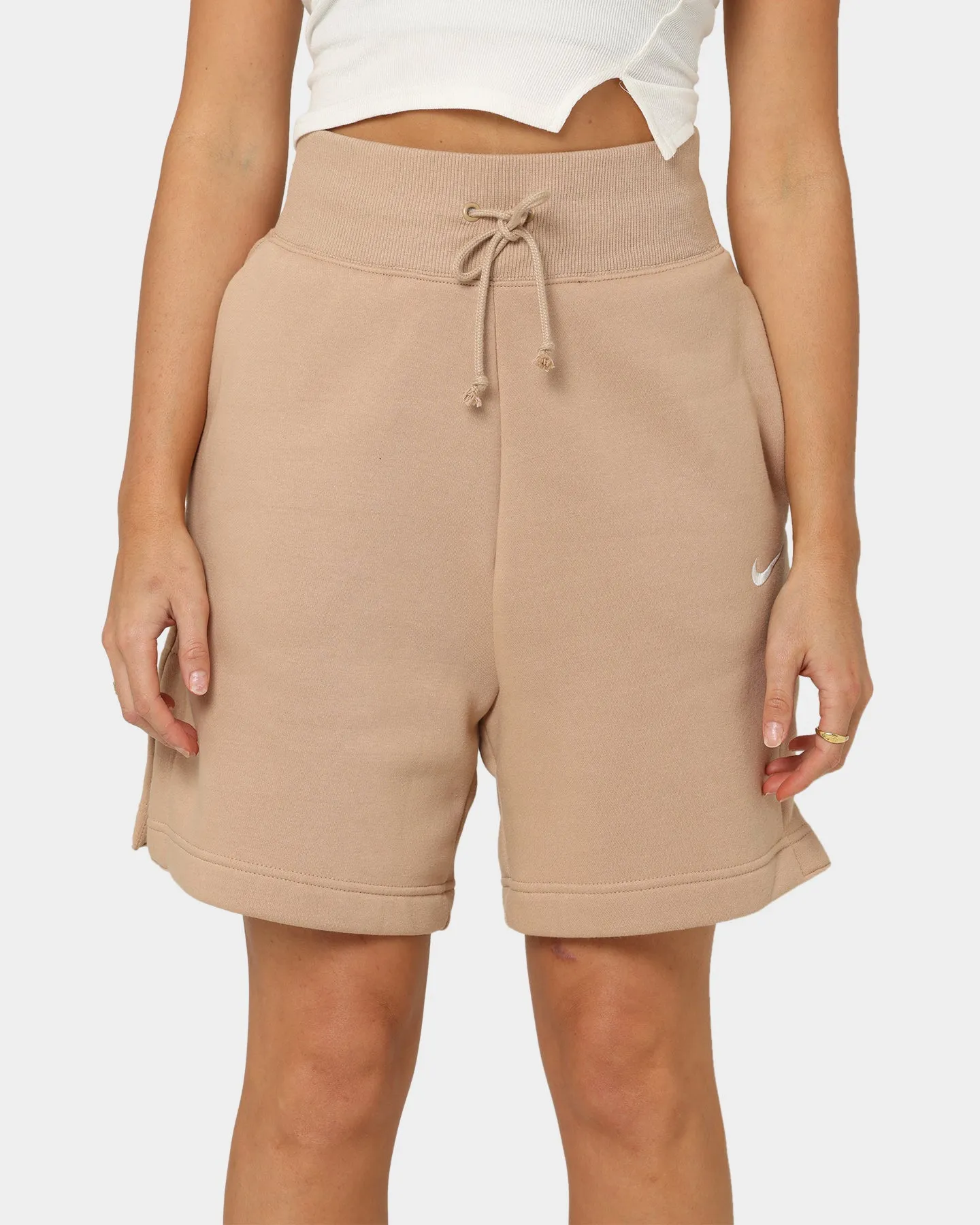 Nike Women's Sportswear Phoenix Fleece High Waisted Loose Fit Shorts Hemp/Sail