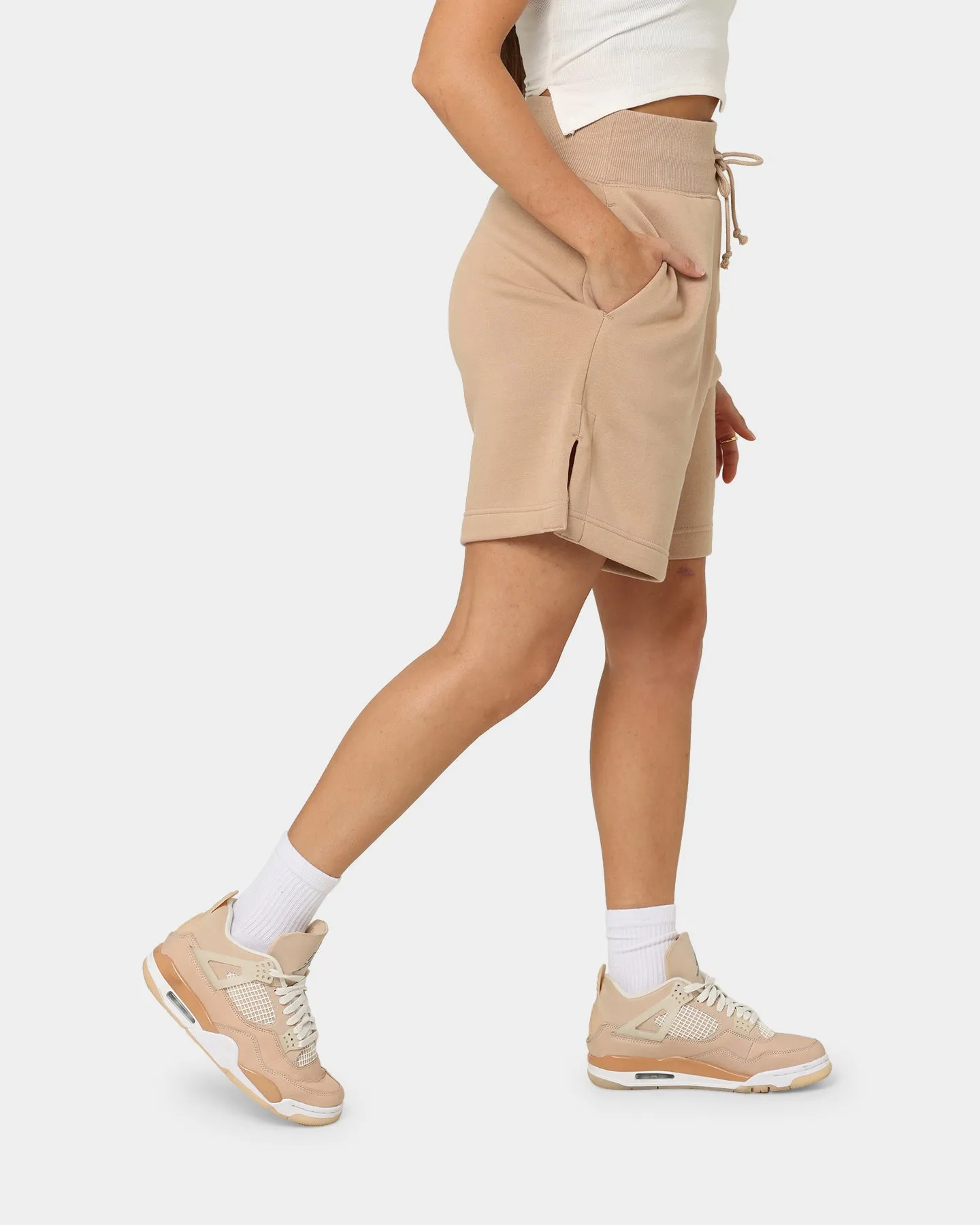 Nike Women's Sportswear Phoenix Fleece High Waisted Loose Fit Shorts Hemp/Sail