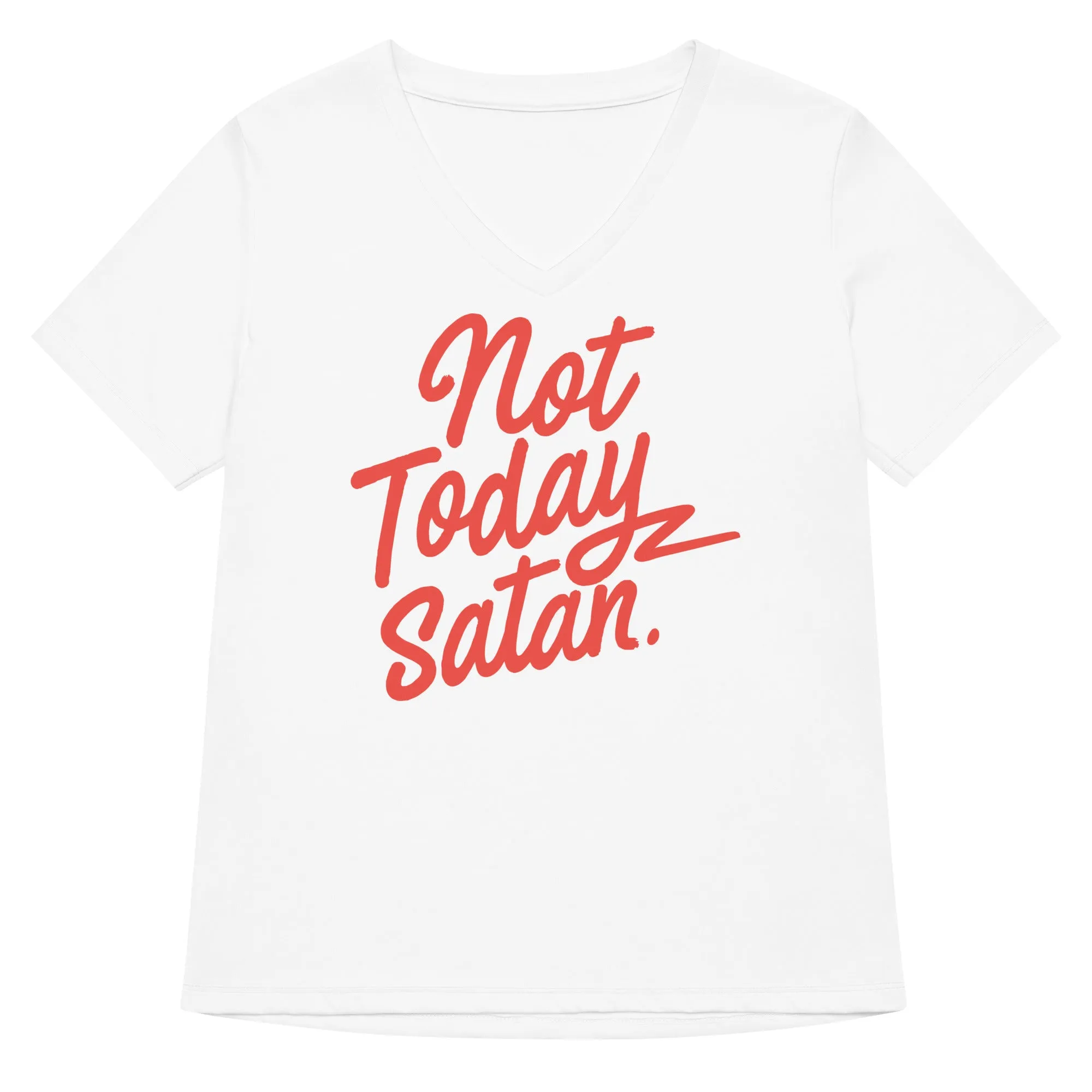 Not Today Satan Women's V-Neck Tee