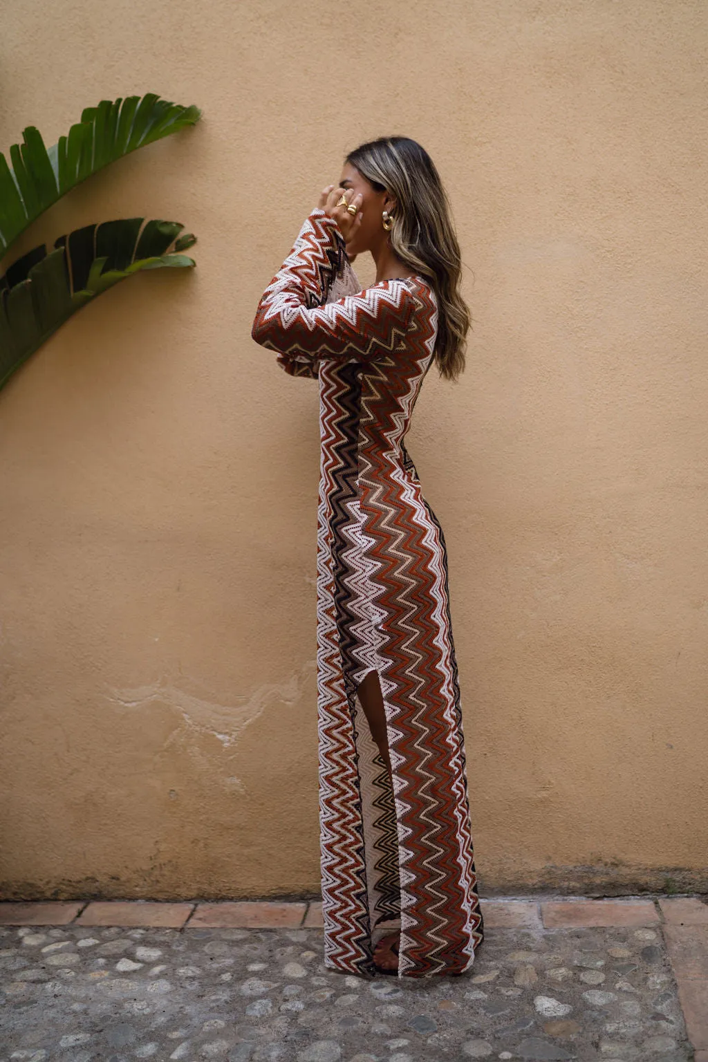 Palermo Crochet Plunge Maxi Dress