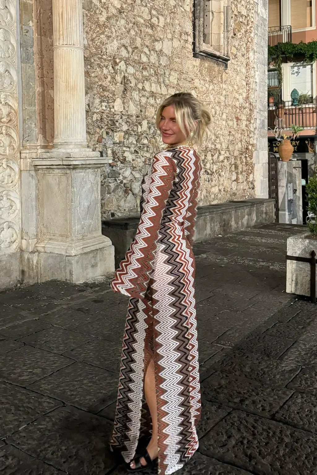 Palermo Crochet Plunge Maxi Dress
