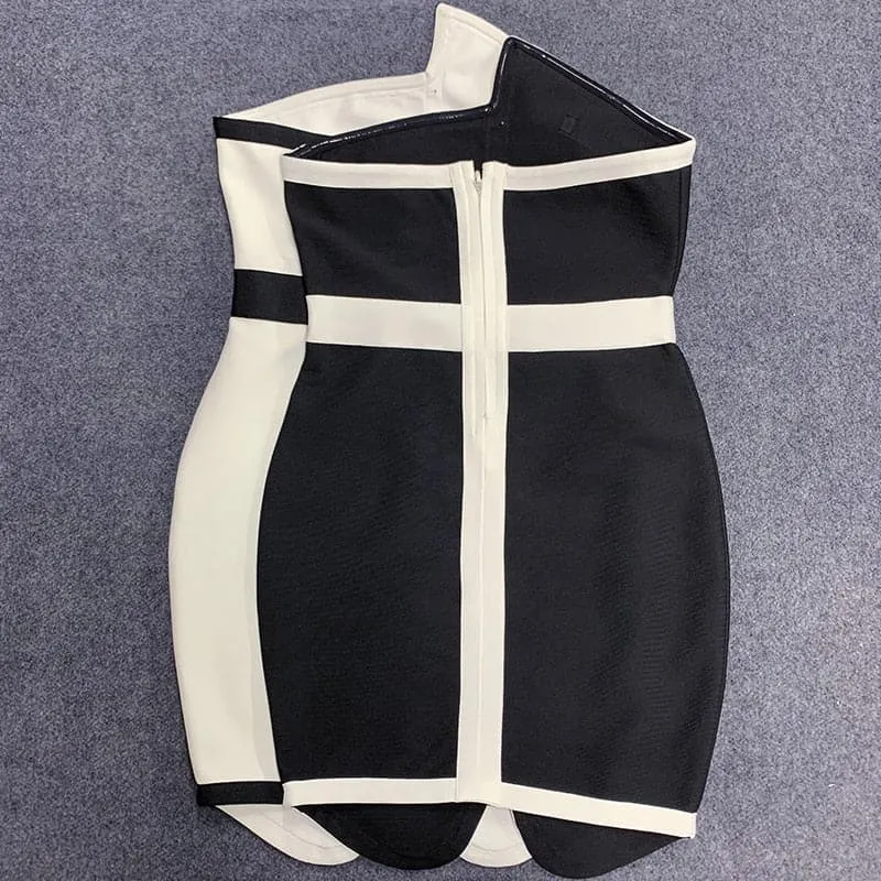 Patchwork Mini Bandage Dress