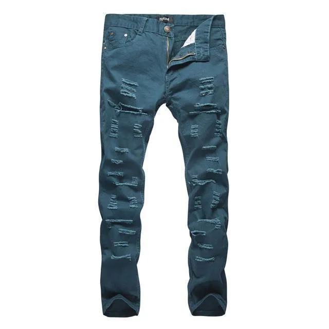 Ragged Destroyed Jeans For Men