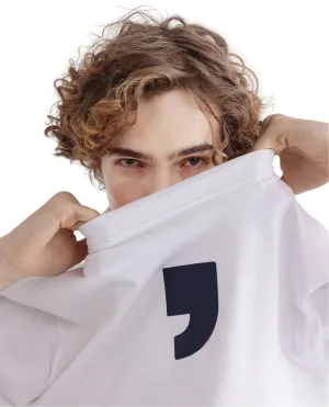 Rare Rabbit Men's Rare'z White Short Sleeve Crew Neck Oversized Fit T-Shirt