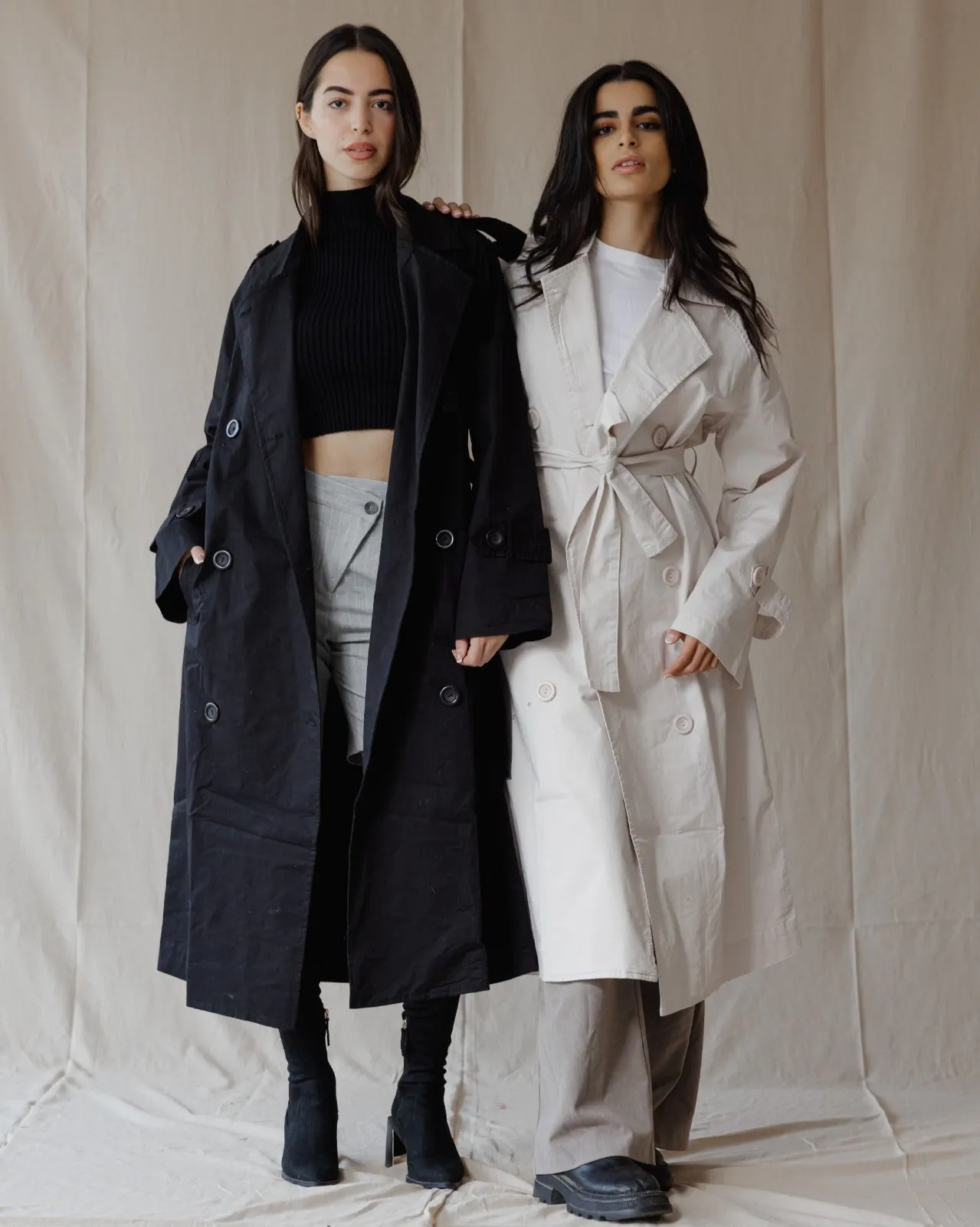 Relax Fit Trench Coat Black