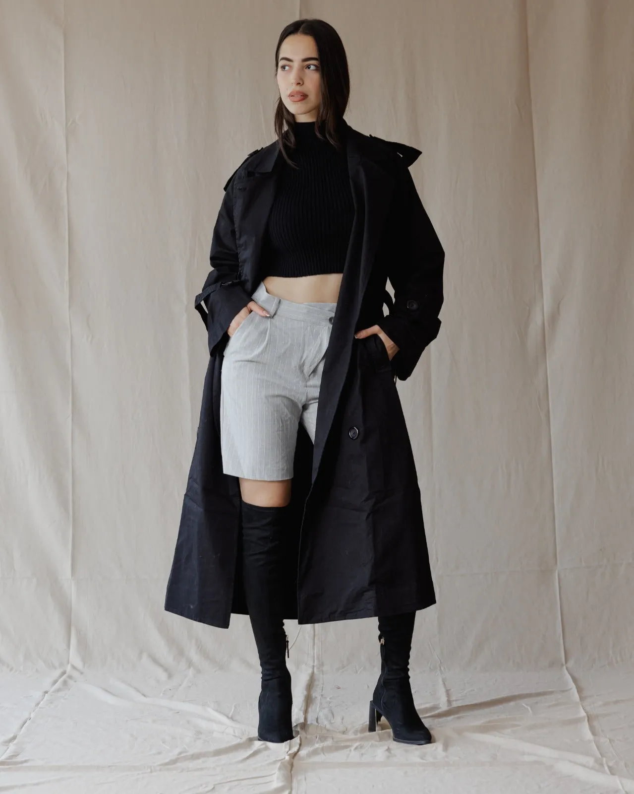 Relax Fit Trench Coat Black