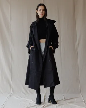 Relax Fit Trench Coat Black