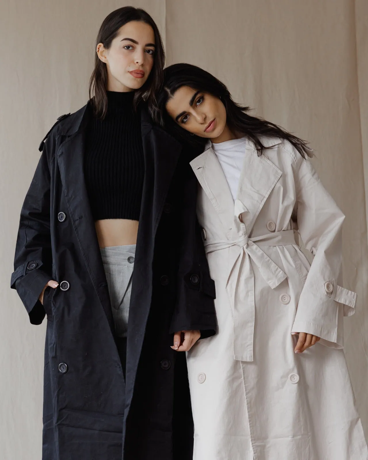 Relax Fit Trench Coat Black