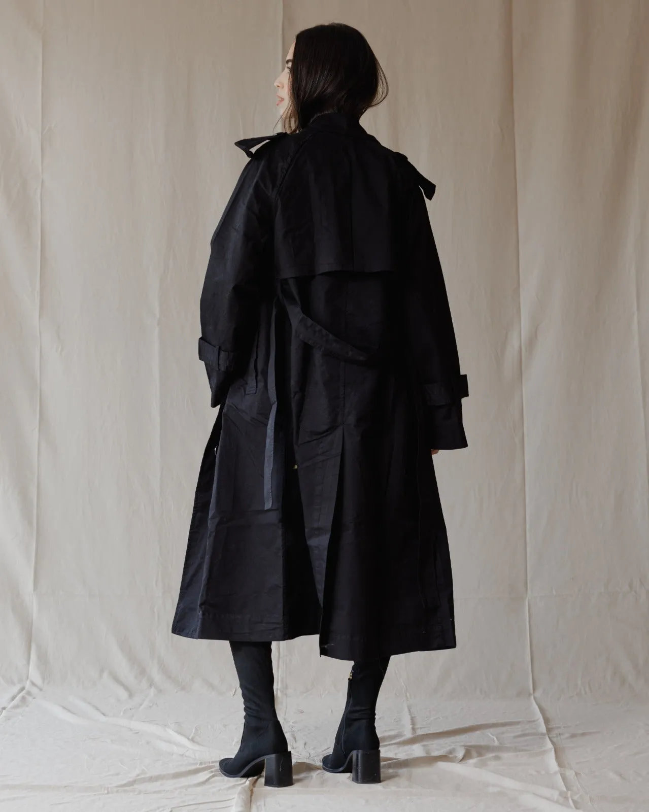 Relax Fit Trench Coat Black