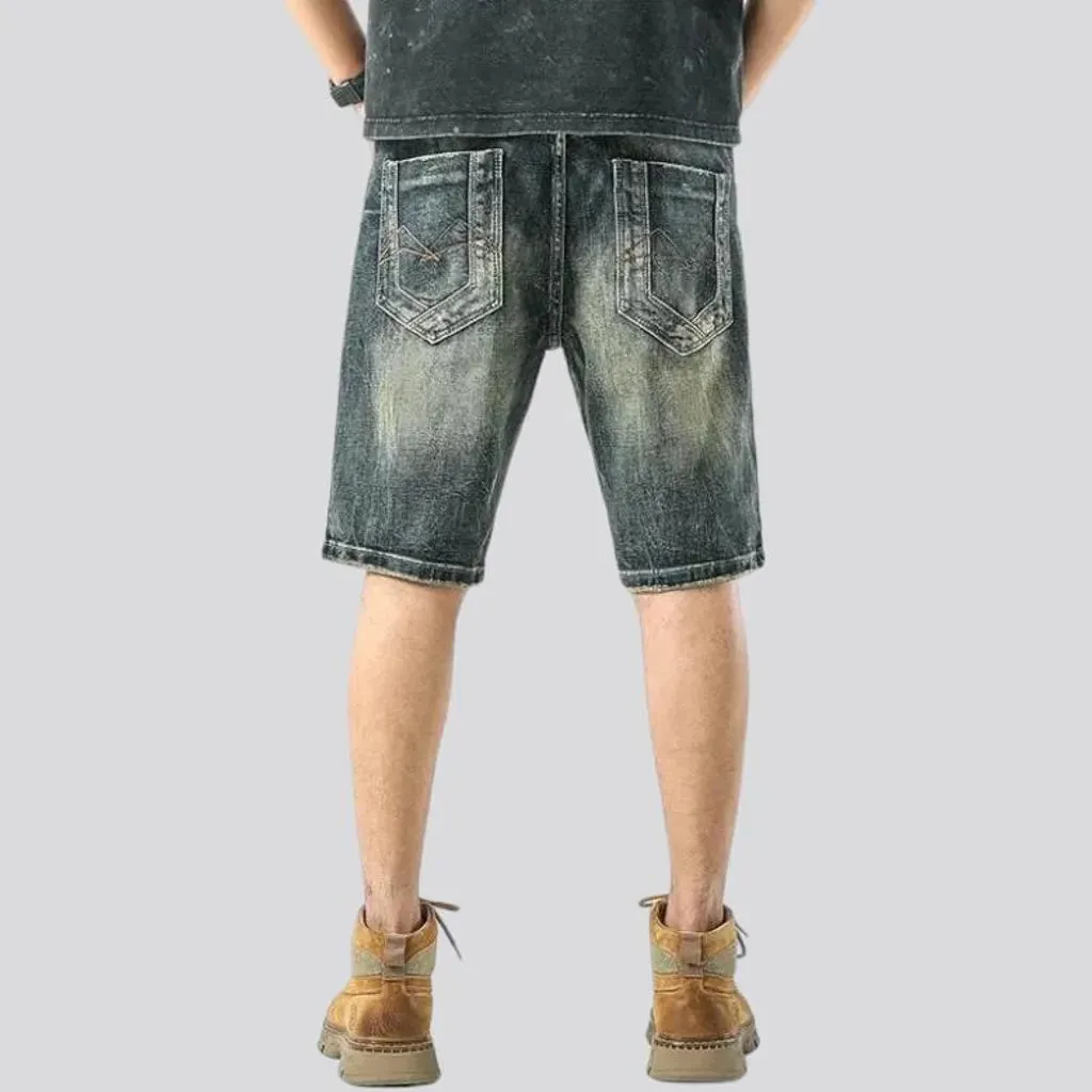 Ripped fashion men's jean shorts