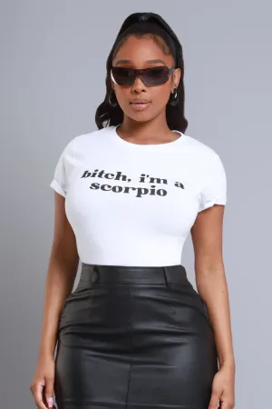 Scorpio Season Graphic Print T-Shirt - White/Black