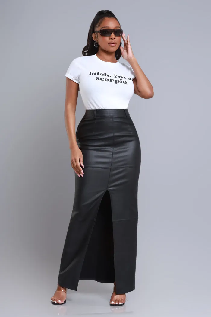 Scorpio Season Graphic Print T-Shirt - White/Black