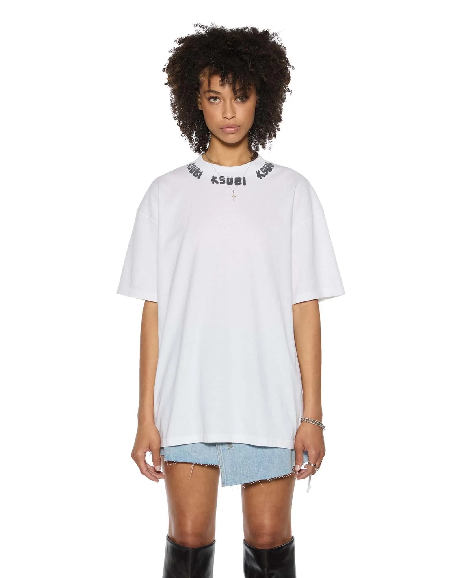 SCRAWL BOYFRIEND SS TEE VINTAGE WHITE