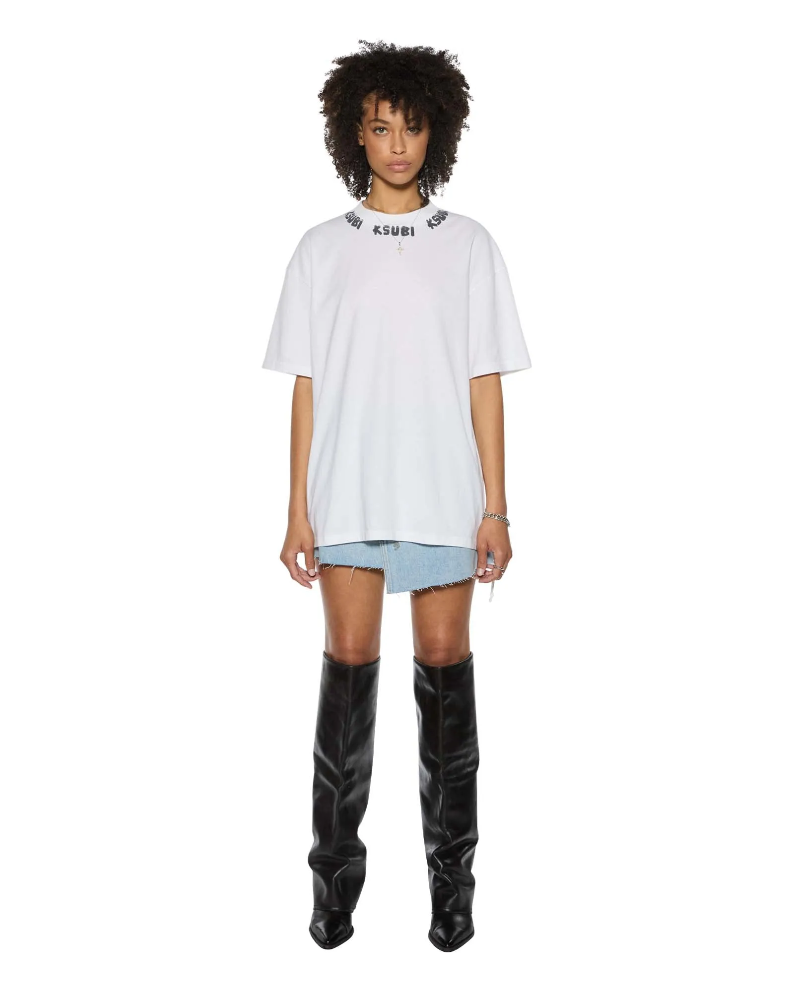 SCRAWL BOYFRIEND SS TEE VINTAGE WHITE