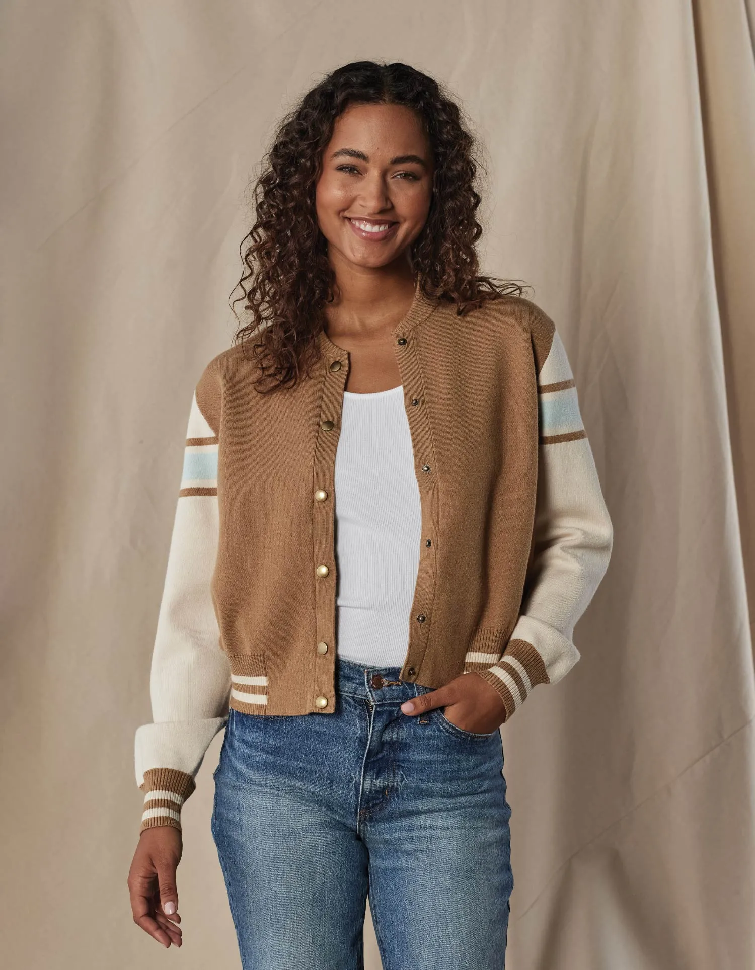 Souvenir Bomber in Pine Bark Multi