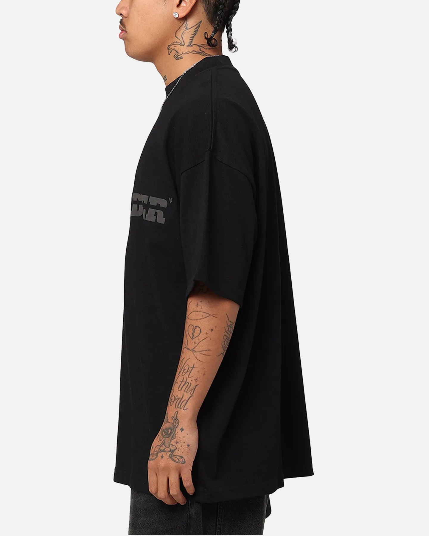 The Anti Order Brail Mock Neck T-Shirt Off  Black/Black
