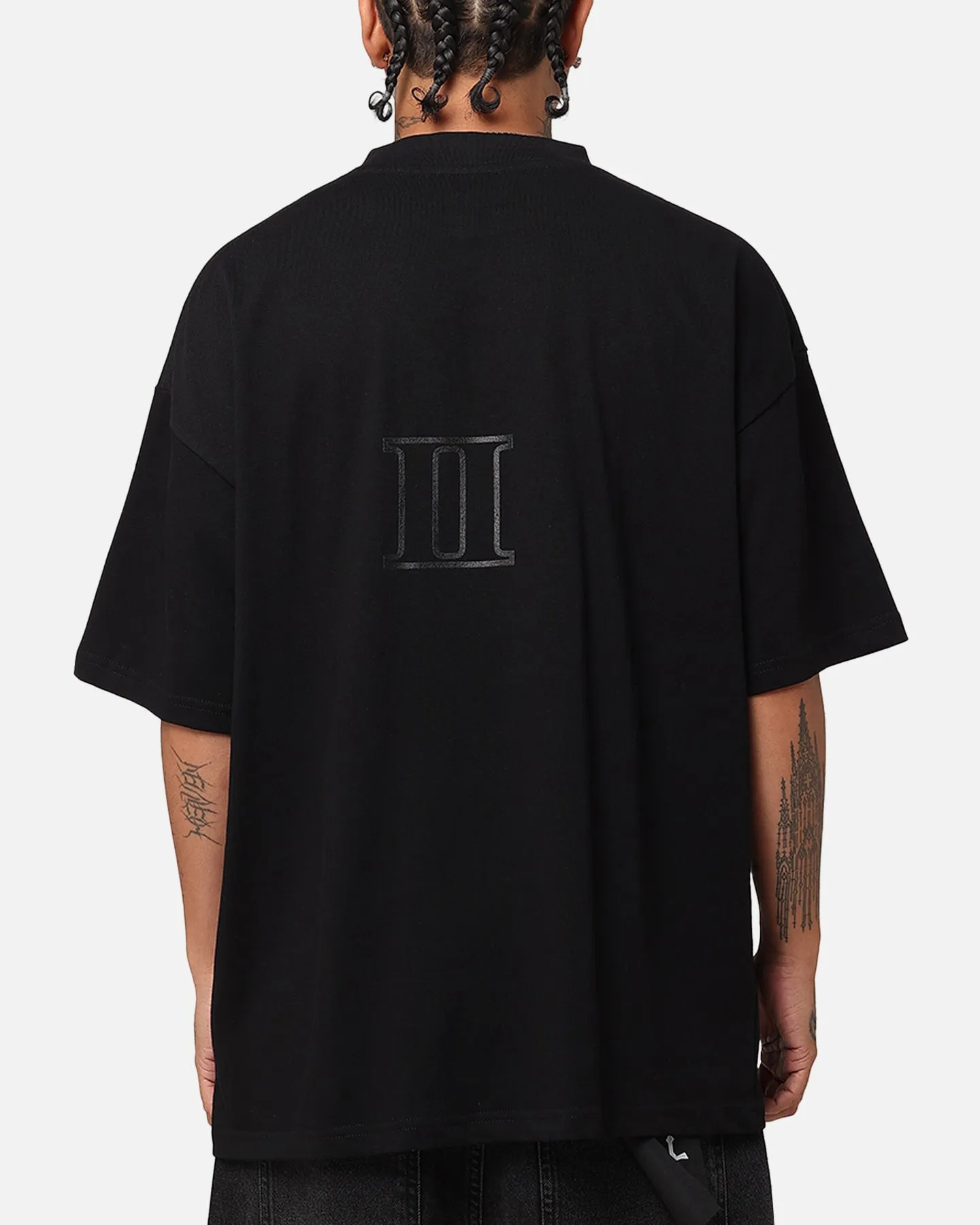 The Anti Order Brail Mock Neck T-Shirt Off  Black/Black