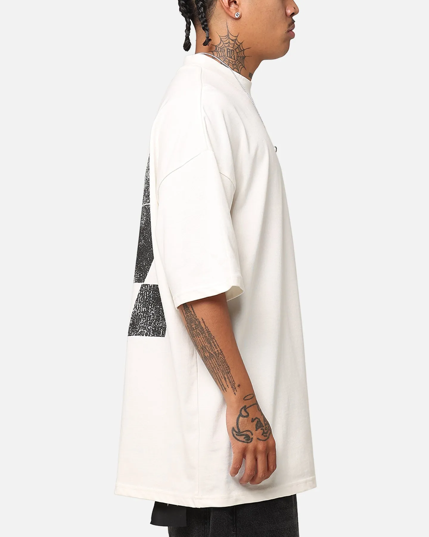The Anti Order Smash Repair Mock Neck T-Shirt Off White/Black