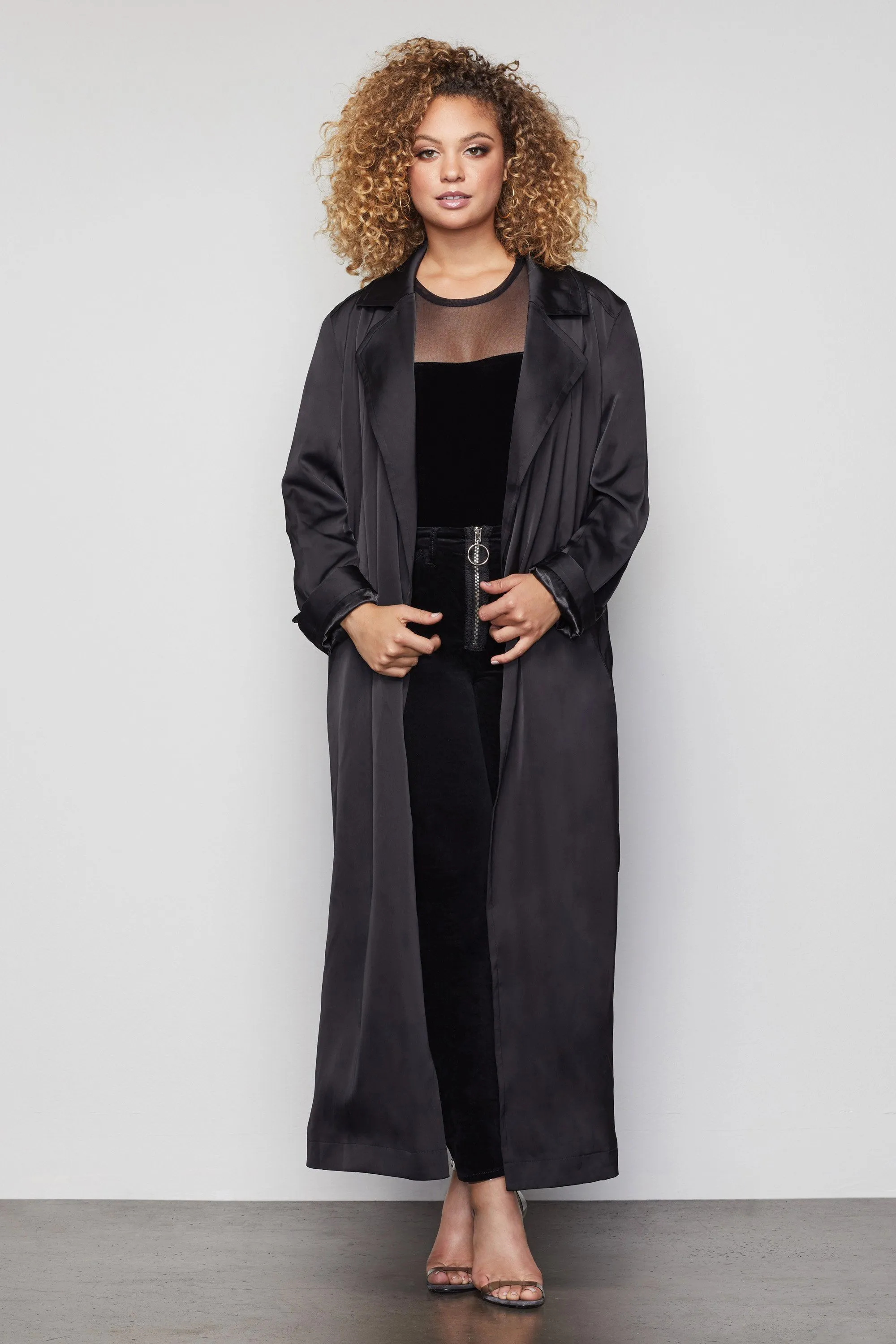 THE SATIN TRENCH | BLACK001