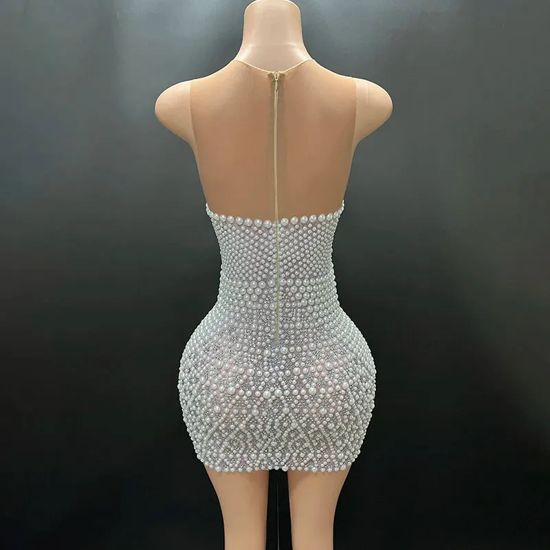 Trend4us Women's Pearl Mini Cocktail Dress