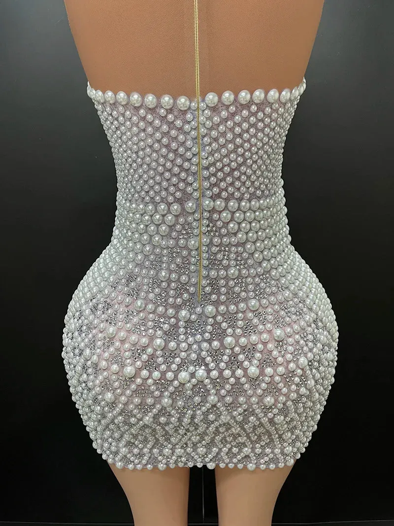 Trend4us Women's Pearl Mini Cocktail Dress