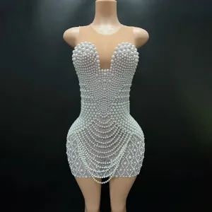 Trend4us Women's Pearl Mini Cocktail Dress