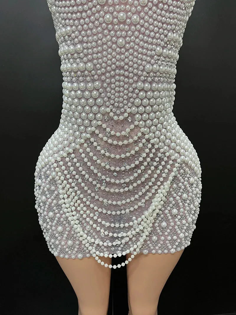 Trend4us Women's Pearl Mini Cocktail Dress