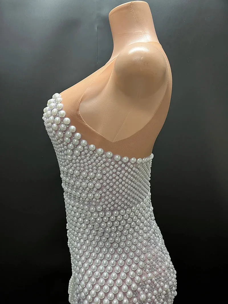 Trend4us Women's Pearl Mini Cocktail Dress
