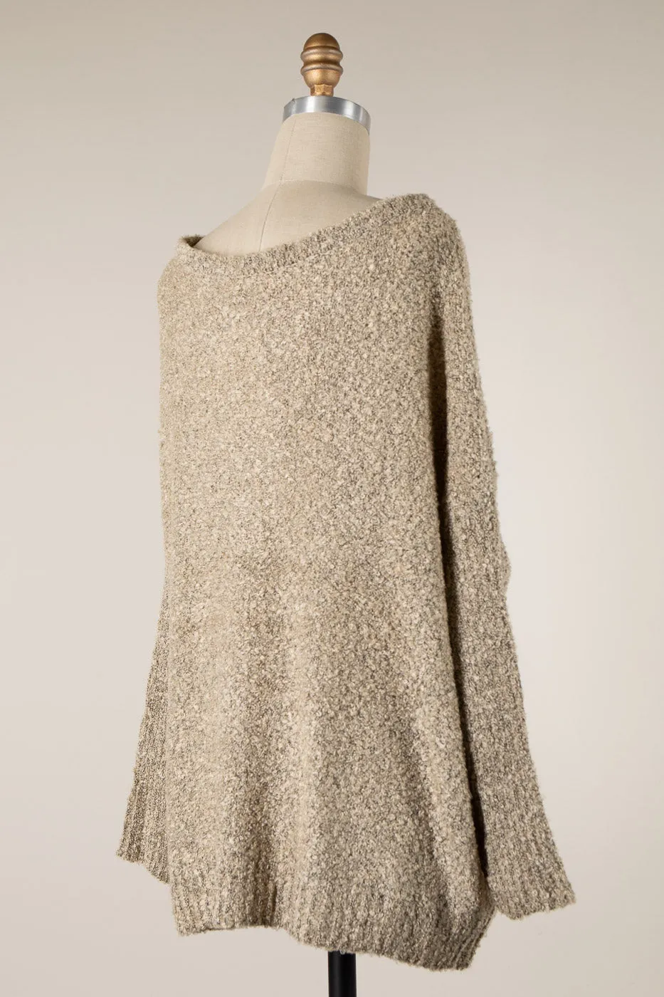 TWO TONED FLUFFY SOFT KNIT SWEATER 1 PACK