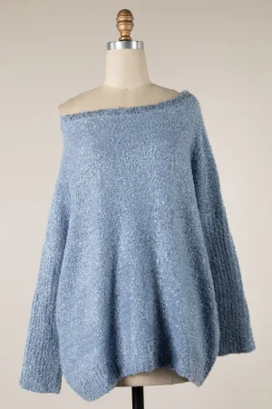 TWO TONED FLUFFY SOFT KNIT SWEATER 1 PACK