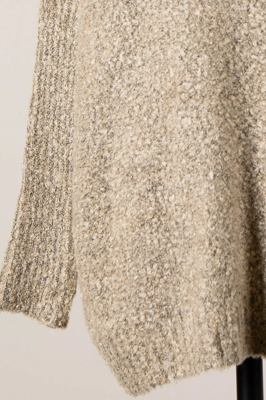 TWO TONED FLUFFY SOFT KNIT SWEATER 1 PACK
