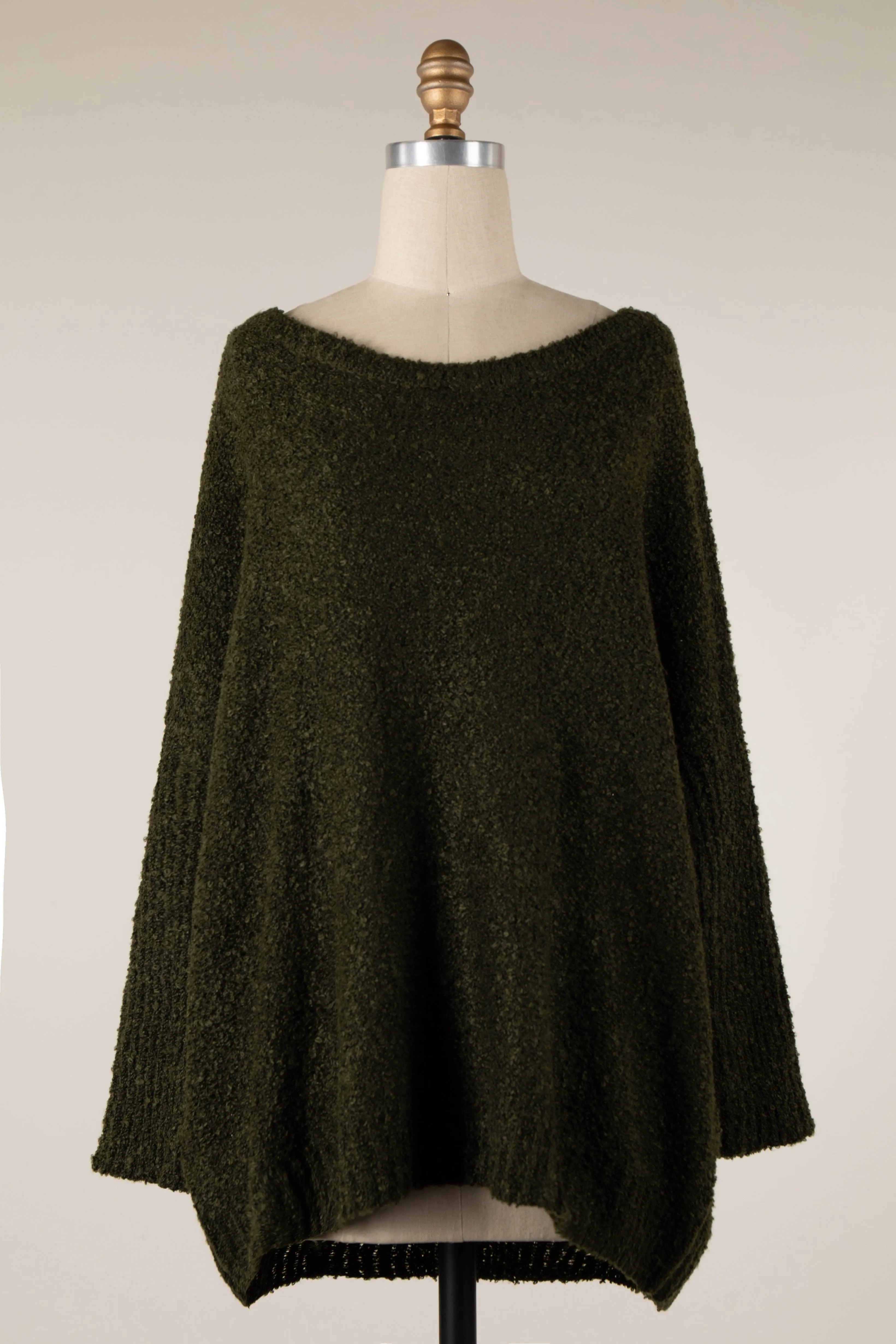 TWO TONED FLUFFY SOFT KNIT SWEATER 1 PACK