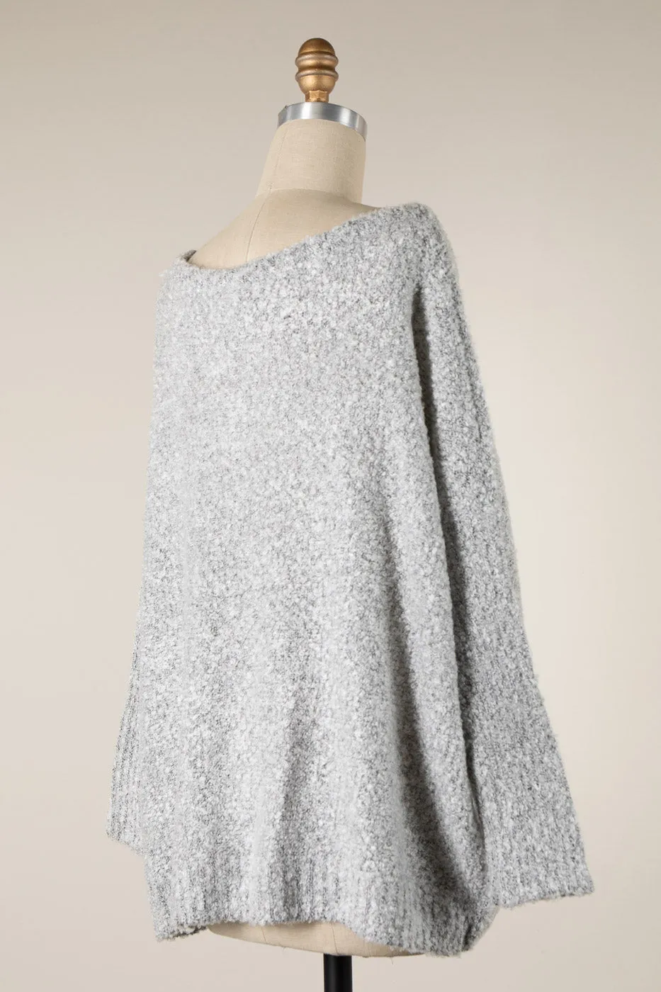 TWO TONED FLUFFY SOFT KNIT SWEATER 1 PACK