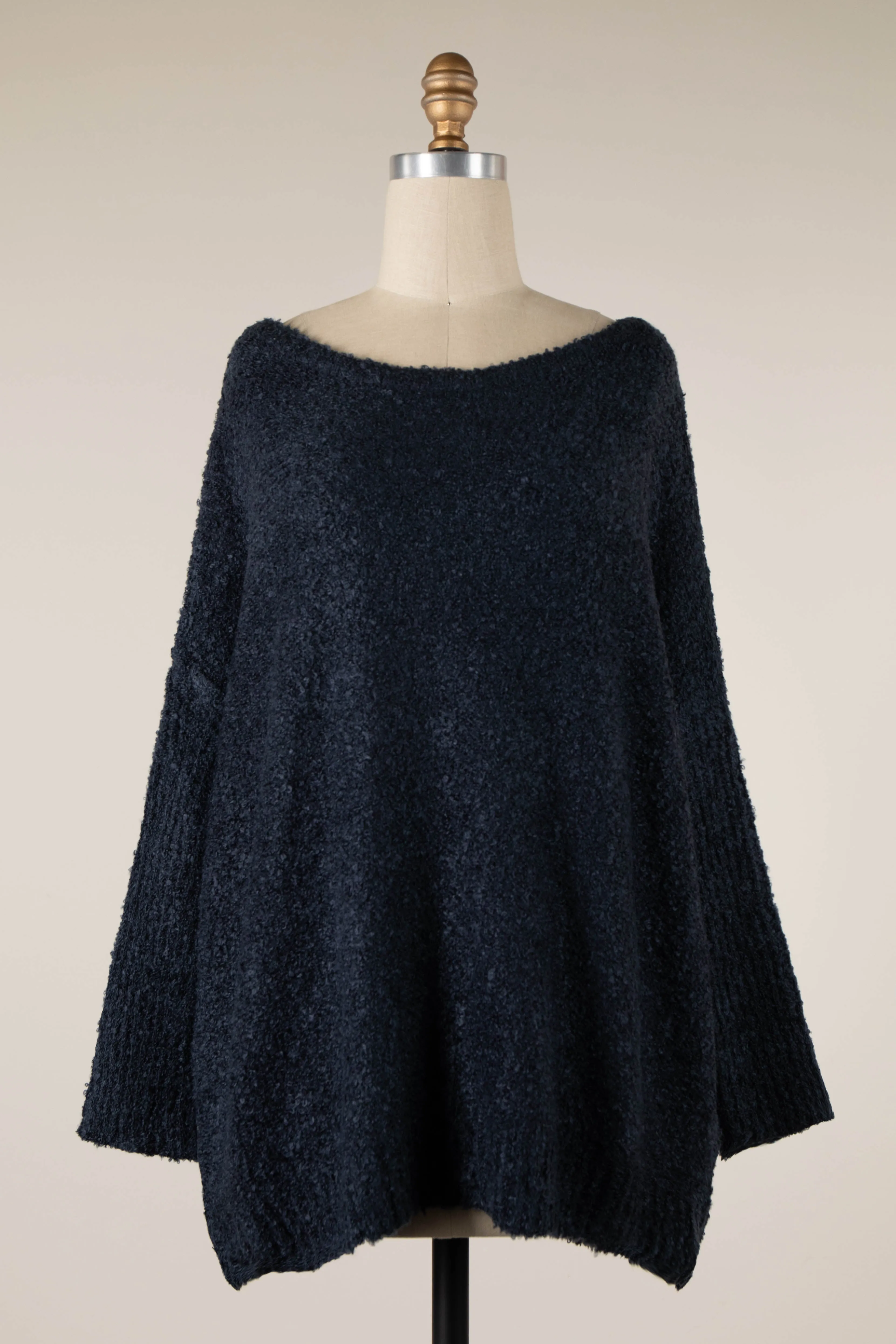 TWO TONED FLUFFY SOFT KNIT SWEATER 1 PACK