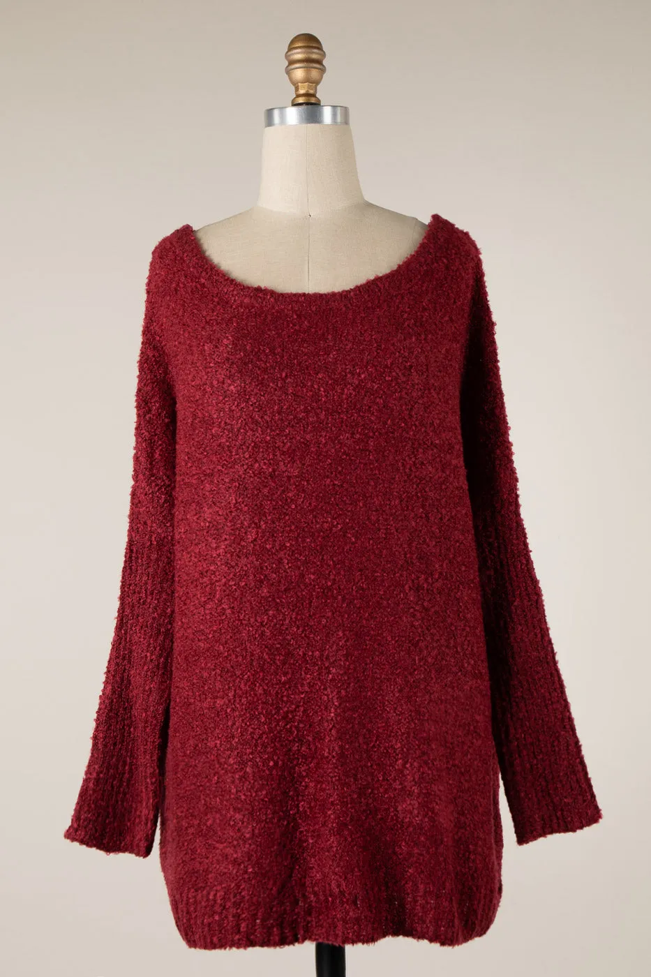 TWO TONED FLUFFY SOFT KNIT SWEATER 1 PACK
