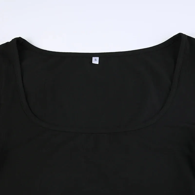 Uniwim Elegant Square Neck Long Sleeve Skinny Dress