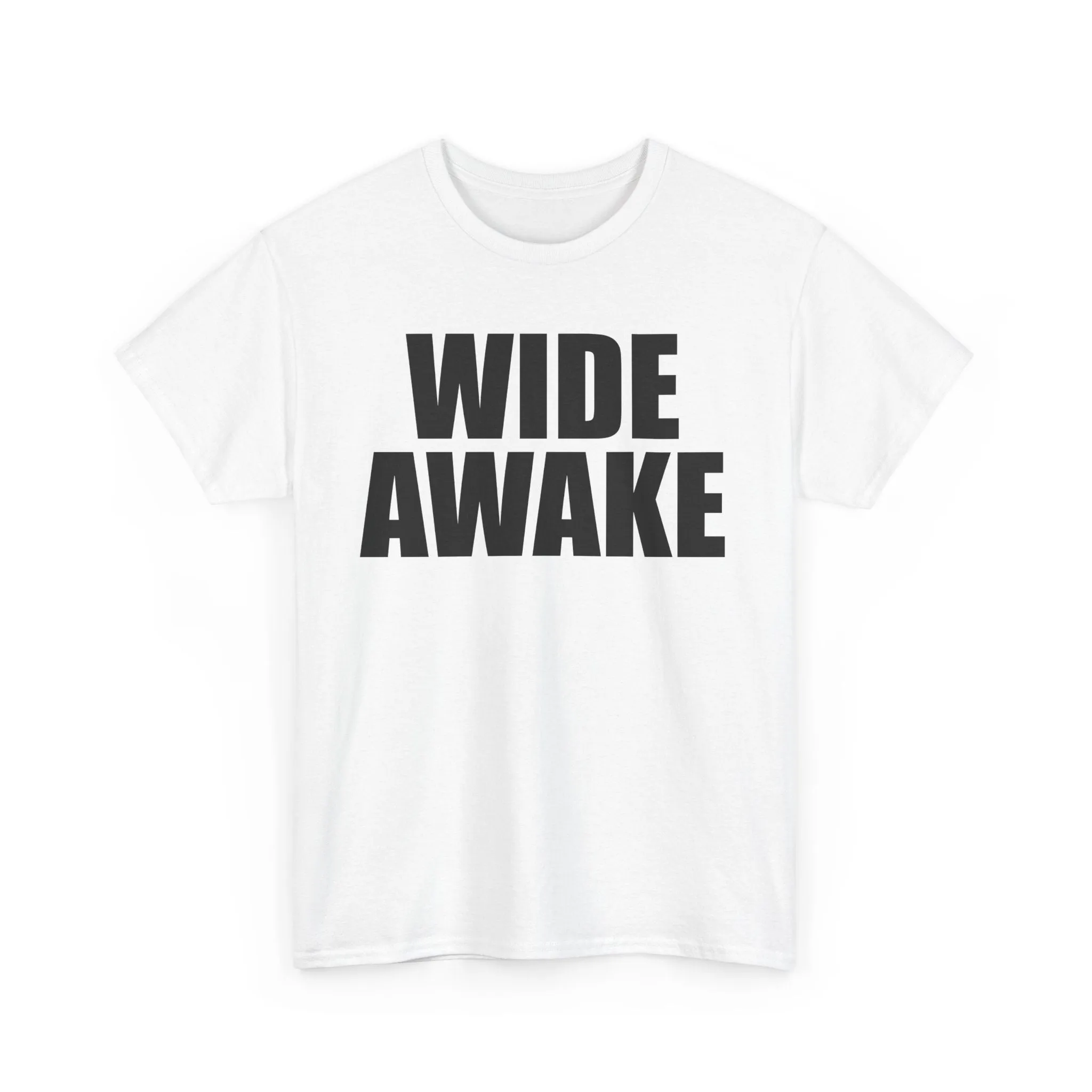 Wide Awake Unisex Heavy Cotton Tee - Perfect for Coffee Lovers & Night Owls