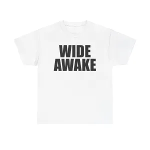 Wide Awake Unisex Heavy Cotton Tee - Perfect for Coffee Lovers & Night Owls