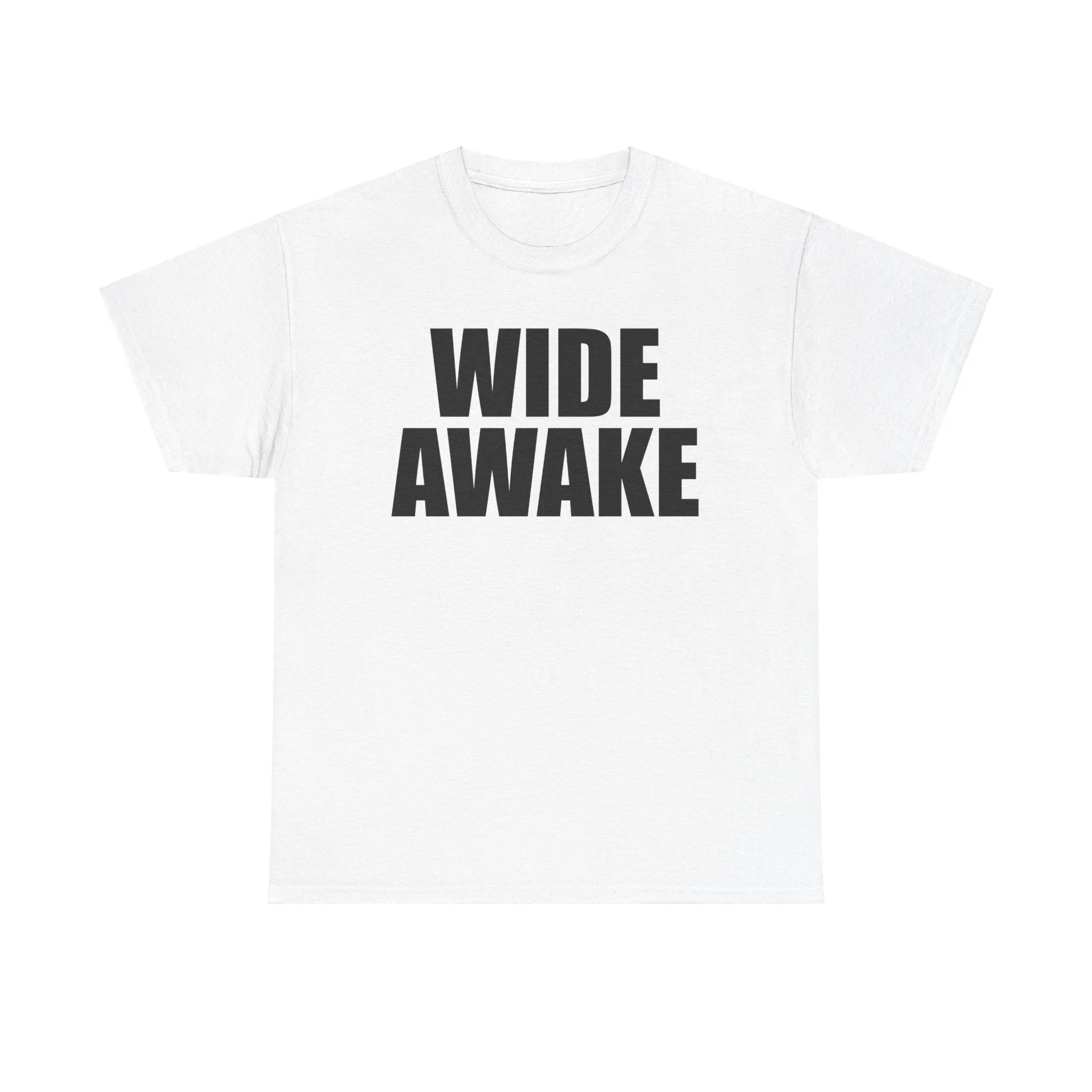 Wide Awake Unisex Heavy Cotton Tee - Perfect for Coffee Lovers & Night Owls