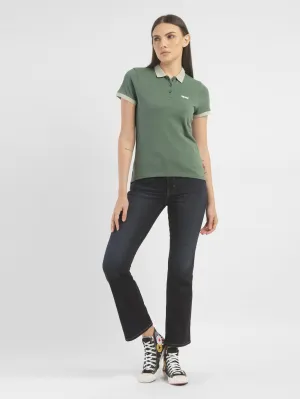 Women's Solid Polo T shirt