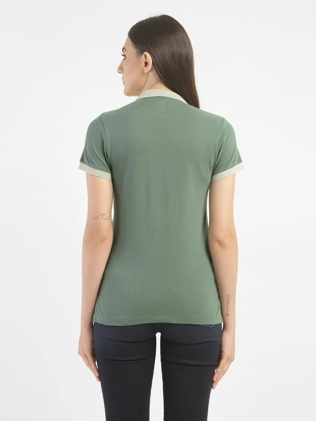 Women's Solid Polo T shirt