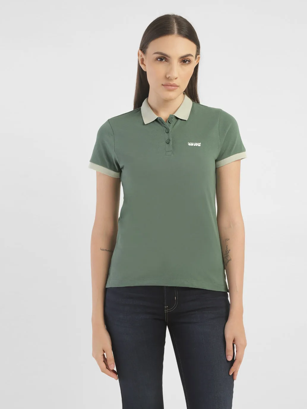 Women's Solid Polo T shirt