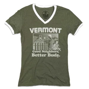 Women's Vermont Better Buds Ringer V-Neck Tee